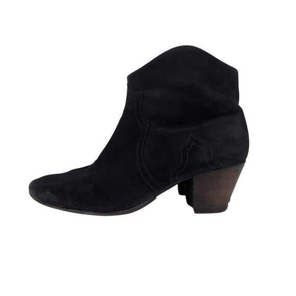 ISABEL MARANT Dicker Suede Heeled Western Ankle Black Boots Size EU 38 - Picture 9 of 13